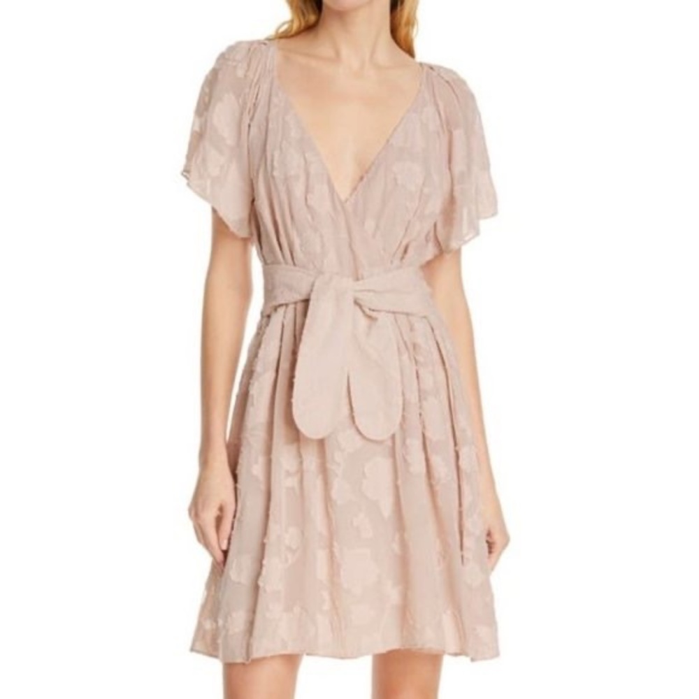 Joie Leighan Blush Pink VNeck Wrap Dress 8